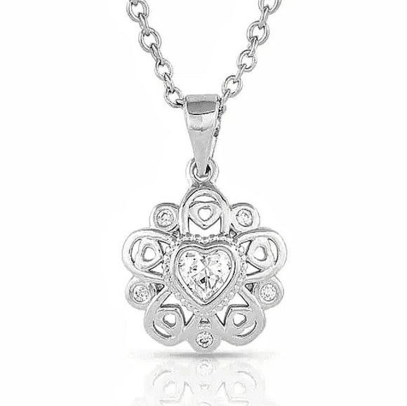 Montana Silversmiths Hidden Hearts Crystal Necklace - New! - Picture 4 of 6